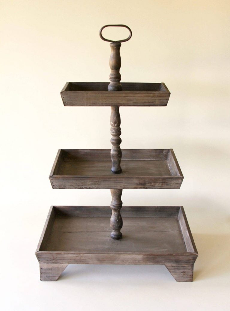 3 tiered wooden cake stand