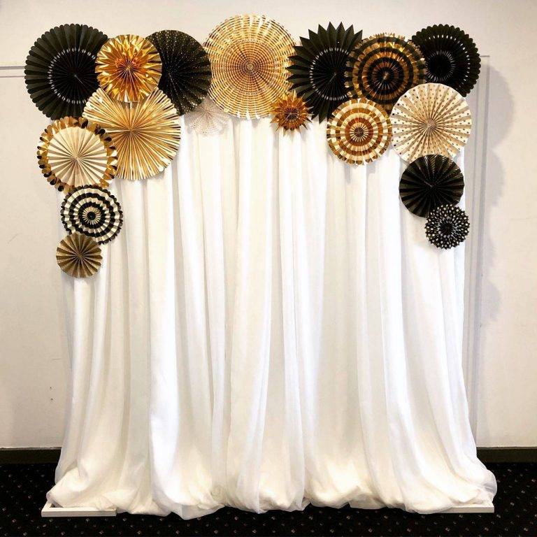 white curtain backdrop