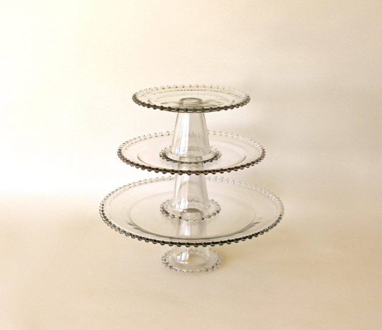 Clear cake plates with beaded edge