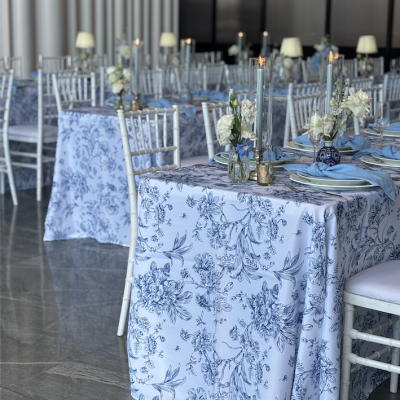 Blue Toile Tablecloths Rectangular