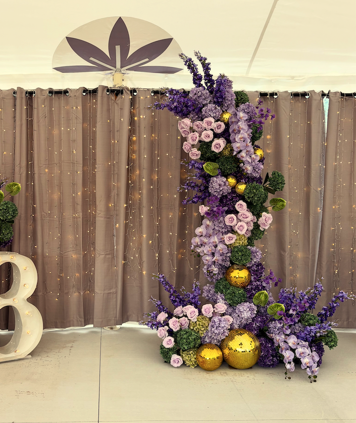 Flower Tower 1.8mH in custom faux florals