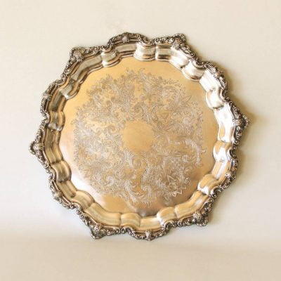 Silver Ornate Serving Tray