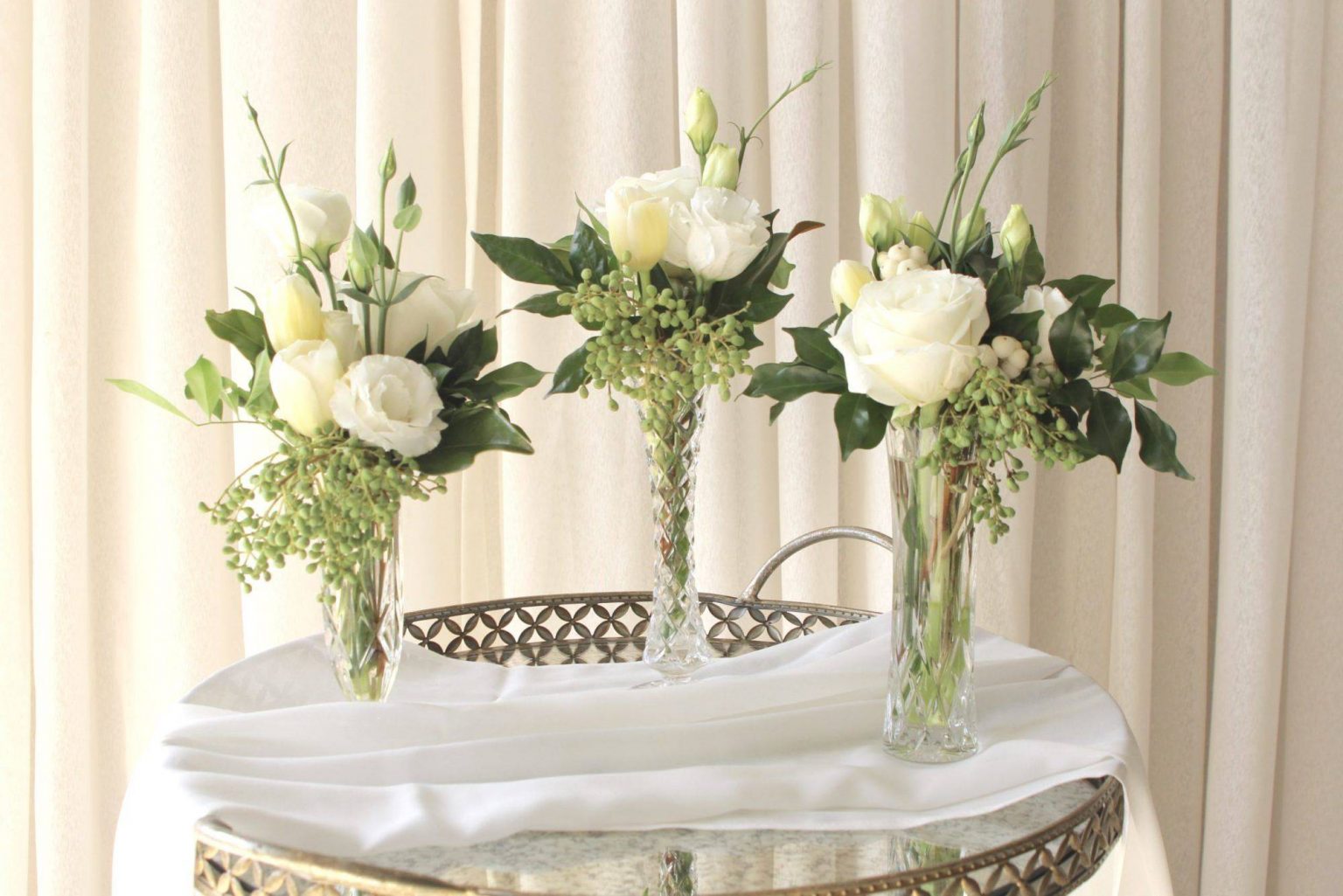 Crystal Tall Bud Vases Adorn Event Hire Wedding And Event Hire